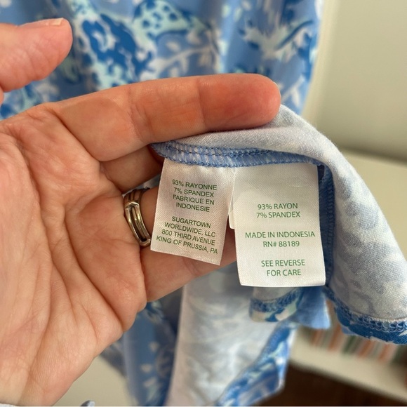 Lilly Pulitzer GIRLS MINI SADIE POLO DRESS Blue Peri Turtley Awesome XL - Picture 7 of 11